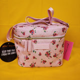 Betsey Johnson Rose Print 6 Pack Insulated Lunch Bag Train Case Cooler