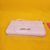 Betsey Johnson Blush Pink Quilted Heart Love Wallet Wristlet Zip Around