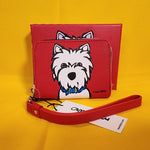 Marc Tetro Westie Terrier Red Dog Wallet Cardholder Wristlet