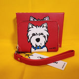 Marc Tetro Westie Terrier Red Dog Wallet Cardholder Wristlet