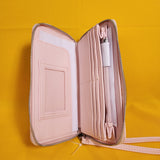 Betsey Johnson Blush Pink Quilted Heart Love Wallet Wristlet Zip Around