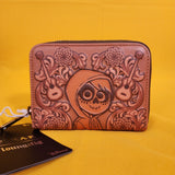 Loungefly Disney Pixar Coco Miguel Floral Tonal Brown Zip Around Wallet