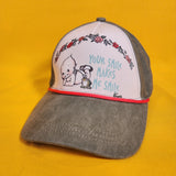 Kewpie Baby Your Smile Makes Me Smile Frog Rope Dad Hat Cap Floral Baseball Hat