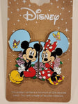 Mickey and Minnie Mouse Couples Floral Butterfly Pin Set of 2