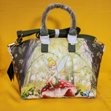 Disney Peter Pan Tinker Bell Mushroom Forest Green Satchel HandBag