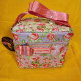 Betsey Johnson Rose Print 6 Pack Insulated Lunch Bag Train Case Cooler