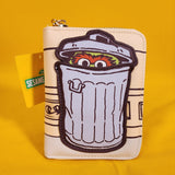 Sesame Street Oscar the Grouch Trash Can Pop Up Small Zip Wallet