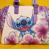 Loungefly Disney Lilo and Stitch Scrump Flowers Purple Satchel Handbag