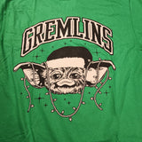 Gremlins Gizmo Santa Hat Boyfriend Fit Girls T-Shirt Green Size Medium