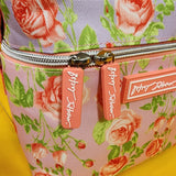 Betsey Johnson Rose Print 6 Pack Insulated Lunch Bag Train Case Cooler