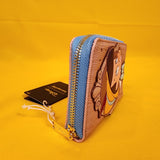 Disney Pinocchio Cameo Portrait Wood Grain Zip Around Wallet