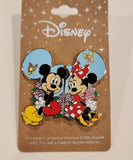 Mickey and Minnie Mouse Couples Floral Butterfly Pin Set of 2