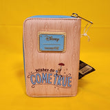 Disney Pinocchio Cameo Portrait Wood Grain Zip Around Wallet