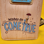 Disney Pinocchio Cameo Portrait Wood Grain Zip Around Wallet