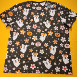 Loungefly Disney Mickey & Minnie Floral Cute Ghost Unisex Tee Halloween Size 2XL