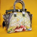 Disney Peter Pan Tinker Bell Mushroom Forest Green Satchel HandBag