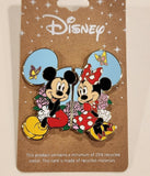 Mickey and Minnie Mouse Couples Floral Butterfly Pin Set of 2