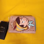 Disney Pinocchio Cameo Portrait Wood Grain Zip Around Wallet