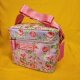 Betsey Johnson Rose Print 6 Pack Insulated Lunch Bag Train Case Cooler