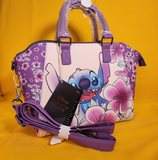 Loungefly Disney Lilo and Stitch Scrump Flowers Purple Satchel Handbag
