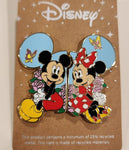 Mickey and Minnie Mouse Couples Floral Butterfly Pin Set of 2