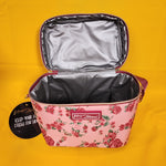 Betsey Johnson Rose Floral 6 Pack Insulated Lunch Bag Train Case Cooler