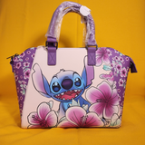 Loungefly Disney Lilo and Stitch Scrump Flowers Purple Satchel Handbag