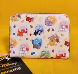 Loungefly Disney Cats Milk Cartons AOP Simba Figaro Marie Oliver Zip Wallet