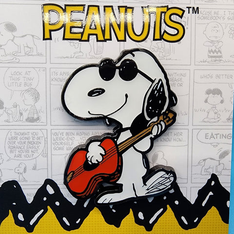 Loungefly Peanuts Snoopy Joe Cool Guitar Sunglasses Enamel Pin