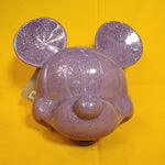 Loungefly Disney Parks Mickey Mouse 3D Molded Head Purple Glitter Crossbody Bag