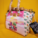 Loungefly Disney Lilo and Stitch & Angel Sunset Beach Scrump Satchel Handbag