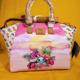 Loungefly Disney Lilo and Stitch & Angel Sunset Beach Scrump Satchel Handbag