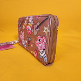 Betsey Johnson Skull Cowboy Western Music Brown Wallet Wristlet Zip Around