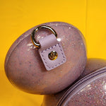 Loungefly Disney Parks Mickey Mouse 3D Molded Head Purple Glitter Crossbody Bag