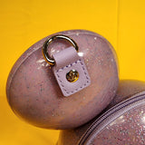 Loungefly Disney Parks Mickey Mouse 3D Molded Head Purple Glitter Crossbody Bag