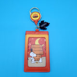 Peanuts Snoopy Fall Leaf Pumpkin Dog House Halloween Lanyard ID Holder