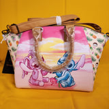Loungefly Disney Lilo and Stitch & Angel Sunset Beach Scrump Satchel Handbag
