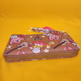 Betsey Johnson Skull Cowboy Western Music Brown Wallet Wristlet Zip Around