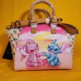 Loungefly Disney Lilo and Stitch & Angel Sunset Beach Scrump Satchel Handbag