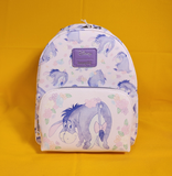 Loungefly Disney Winnie The Pooh Eeyore Purple Floral AOP Mini Backpack