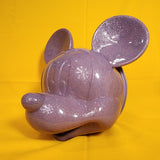 Loungefly Disney Parks Mickey Mouse 3D Molded Head Purple Glitter Crossbody Bag