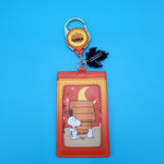 Peanuts Snoopy Fall Leaf Pumpkin Dog House Halloween Lanyard ID Holder