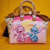 Loungefly Disney Lilo and Stitch & Angel Sunset Beach Scrump Satchel Handbag