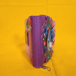 Loungefly Disney Lilo & Stitch Scrump & Stitch Reading Floral Purple Zip Wallet
