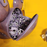 Loungefly Disney Parks Mickey Mouse 3D Molded Head Purple Glitter Crossbody Bag