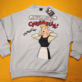 Cakeworthy Cinderella Comic Drop Sleeve Crewneck Blue Sweatshirt Oversized Large
