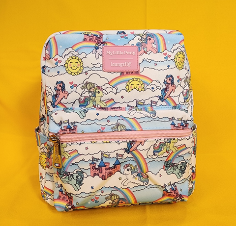 Loungefly My Little Pony Sky Scene AOP Nylon Square Mini Backpack