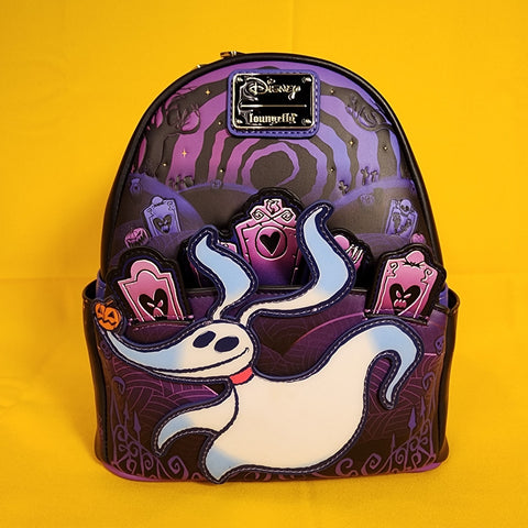 Loungefly Disney NBC Zero Graveyard Light Up Jack Pop Up Mini Backpack