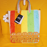 Loungefly X Good Luck Trolls Classic Trolls Plush Glitter Tote Crossbody Bag NEW