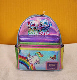 Lisa Frank Color Block Holographic Glitter Mini Backpack